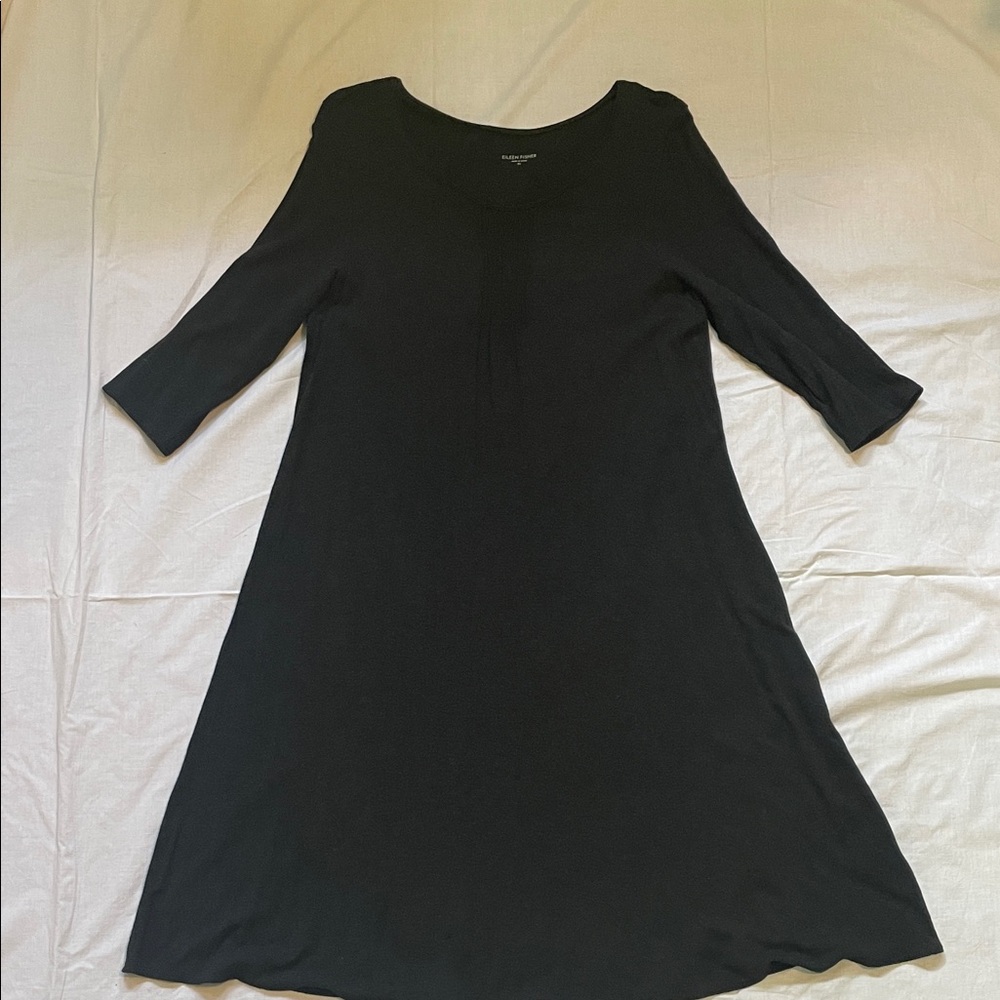 Eileen Fisher Classic Dark Grey Midi Dress XL